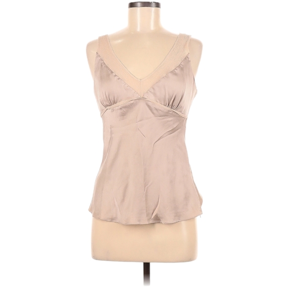 Express Tops - Express Sleeveless Silk Top Size M Cream Blush Color V-Neck Side Zipper